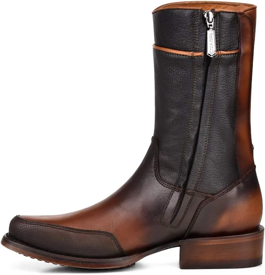 Cuadra Men's Cowboy Boot in Genuine Fuscus Leather and Bovine Leather