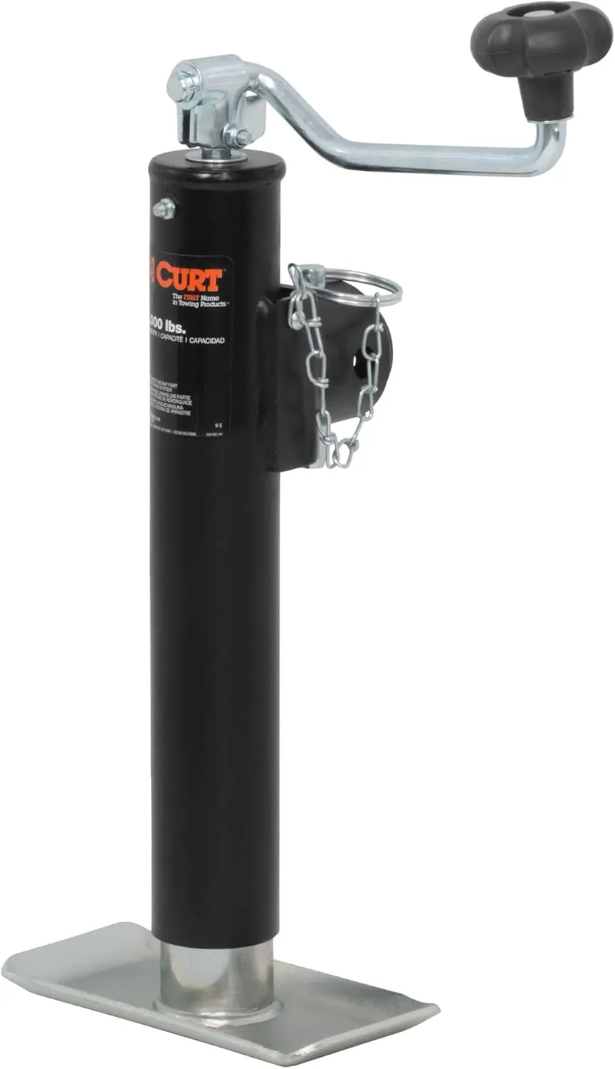 CURT 28320 Weld-On Pipe-Mount Swivel Trailer Jack, 3,000 lbs. Support Capacity, 10-3/4 Inches Vertical Travel