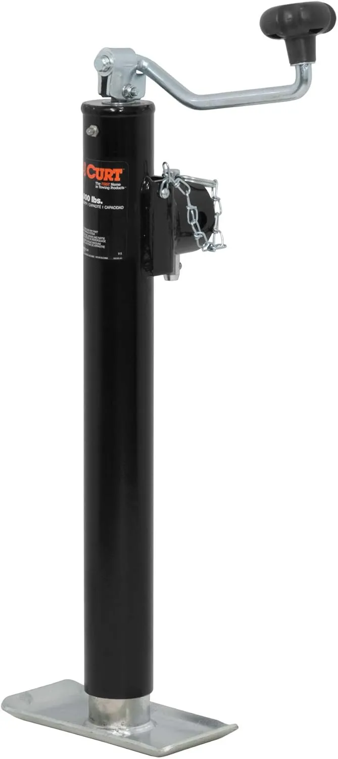 CURT 28356 Weld-On Pipe-Mount Swivel Trailer Jack, 5,000 lbs. Support Capacity, 15 Inches Vertical Travel