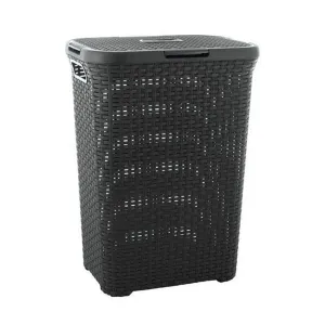 Curver laundry basket, openwork design, 40L, dark grey, Natural Style