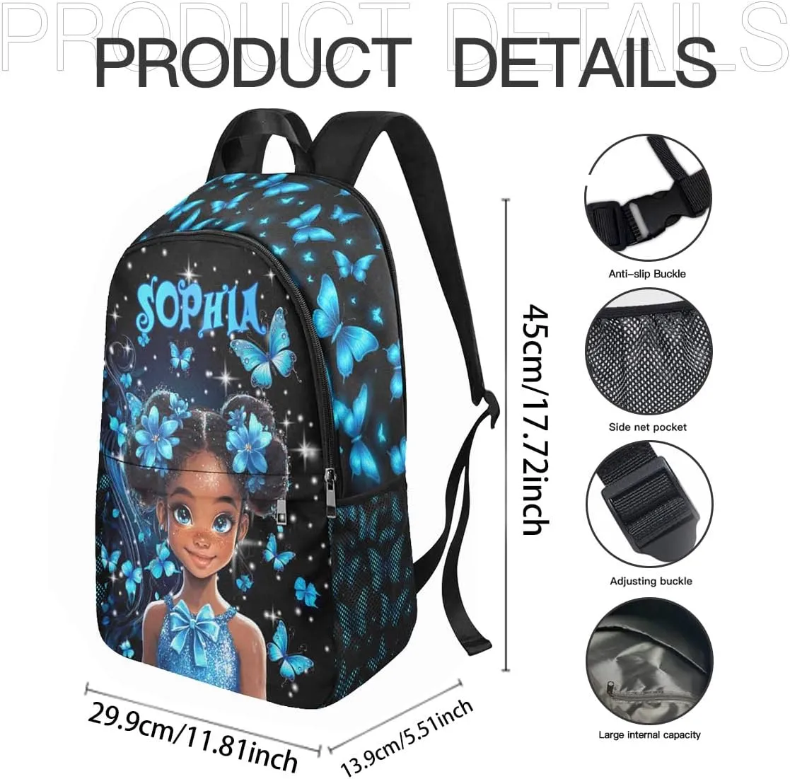 Custom Backpack with Name for Kids Girls Boys Personalized Waterproof Bookbag for School Season Sport Travel(Design 07
