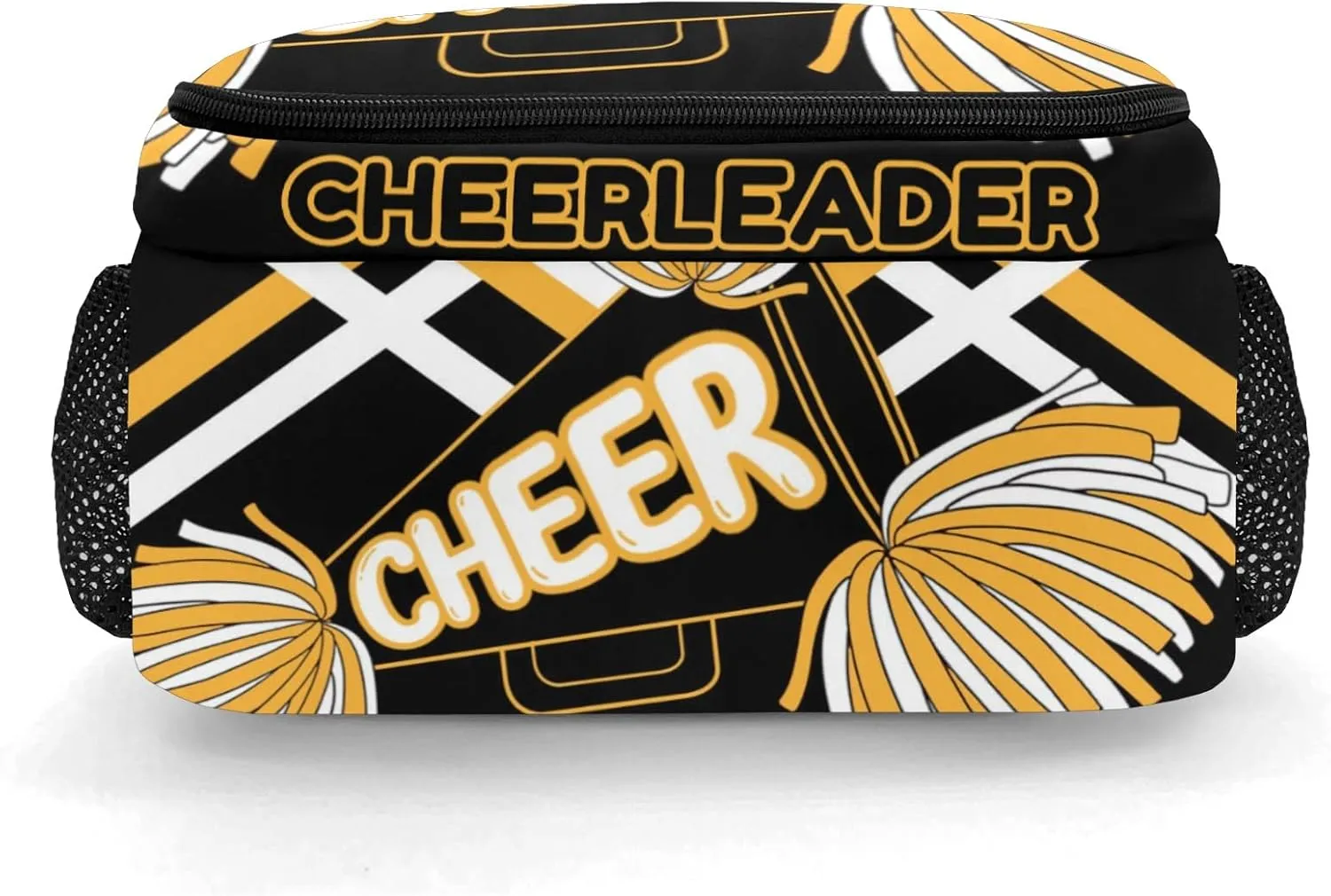 Custom Cheerleaders Backpack Custom Name Large Capacity Shoulder Bags for Sports Party Cheer Pom Gold Yellow Black White