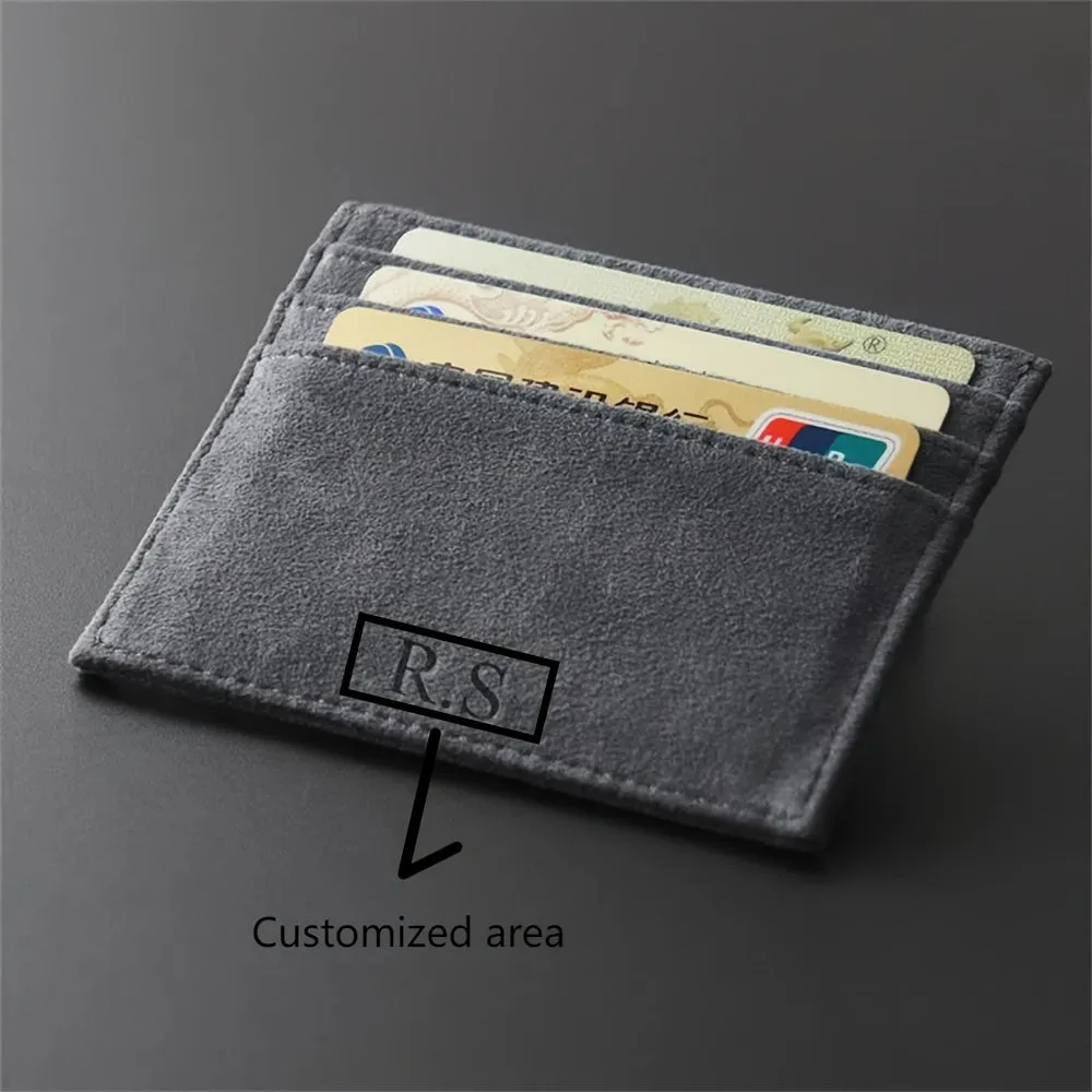 Custom Engraved Ultra-Thin Faux Leather Card Holder
