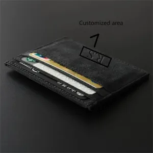 Custom Engraved Ultra-Thin Faux Leather Card Holder
