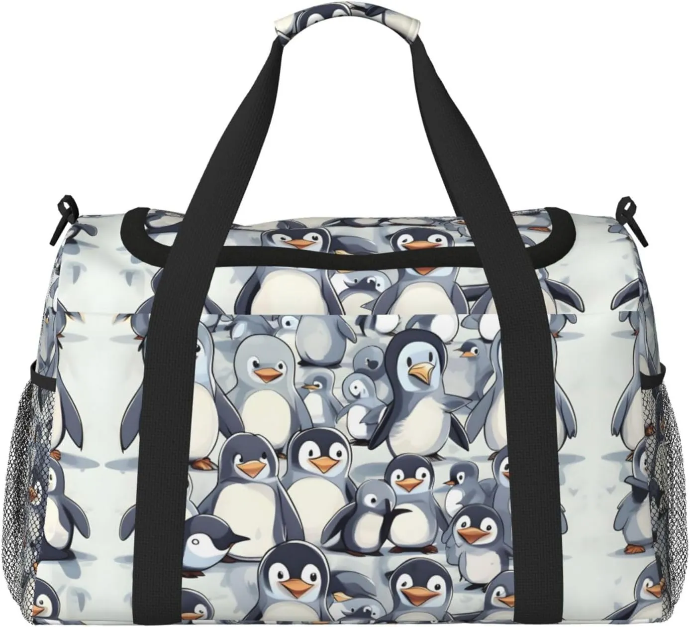 Cute Baby Penguins Sketch print Carry on Bag Underseat Personal Item Bag Travel Duffel Bag Gym Carry On Sports Bag