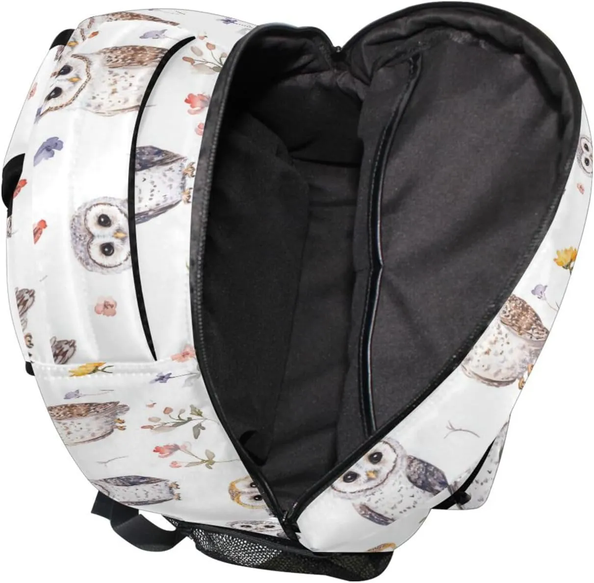Cute Backpack for Teens Boys Girls Waterproof Stylish Travel Bags with Chest Strap for Travel Trip Cartoon Cute Owl White