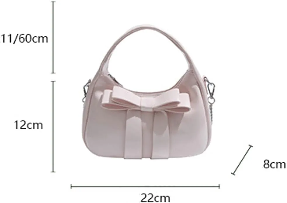 Cute Bow Knot Small Purses for Women Tote Bags with Over-Shoulder Strap Top-Handle Bag Satchel for Daily Life