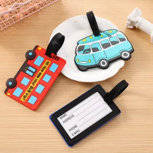 Cute Cartoon Car Silicone Luggage Tags for Travel Accessories