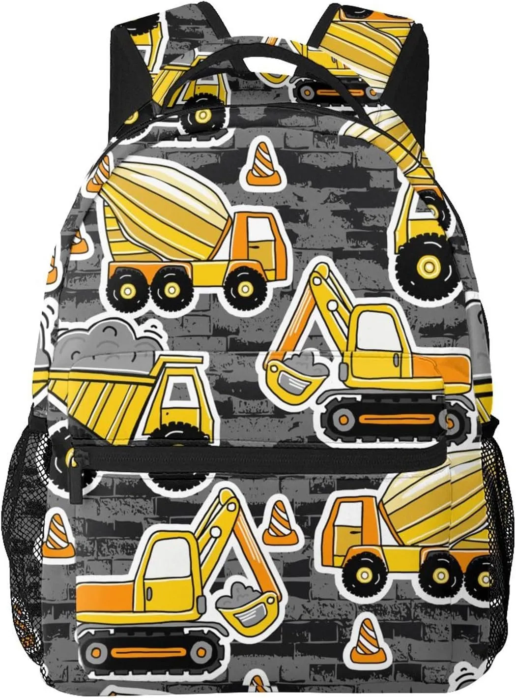 Cute Cartoon Construction Car Tractor Truck Backpack For School Laptop Bags Bookbag Big Casual Daypack For Student Girls Boys Kids Teens Travel Sports Work