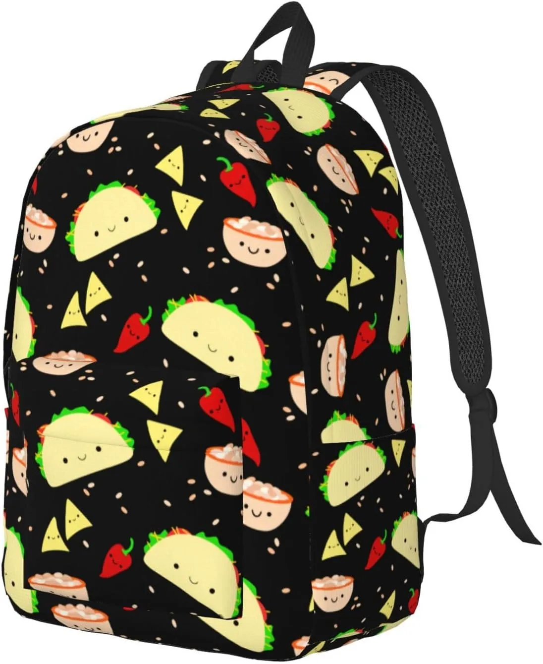 Cute Food Taco Backpack for Girls Boys Women Lightweight Canvas Bookbag Casual Daypack for Travel Outdoor Camping, 17 Inch