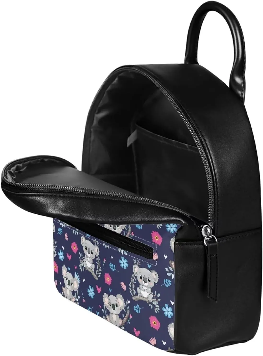 Cute Koala Print School Backpack for Teen Girls Small Bookbag Lightweight School Travel Shoulder Bag for Womens Casual Fashion Daypack,Blue