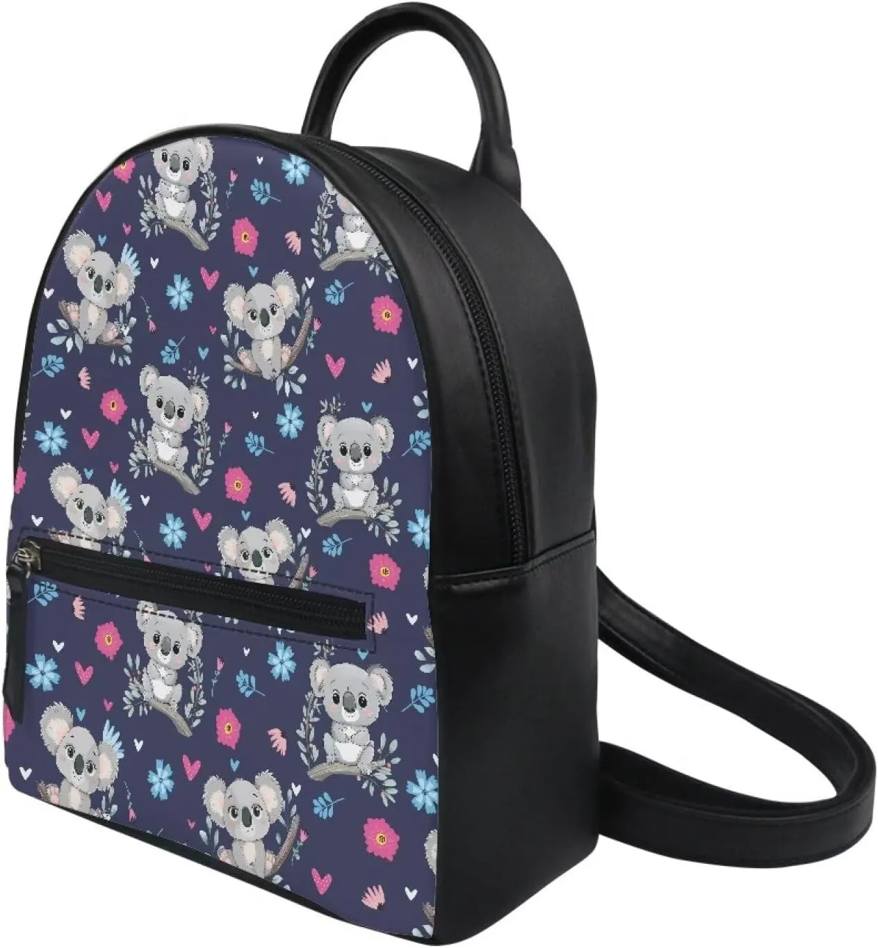 Cute Koala Print School Backpack for Teen Girls Small Bookbag Lightweight School Travel Shoulder Bag for Womens Casual Fashion Daypack,Blue