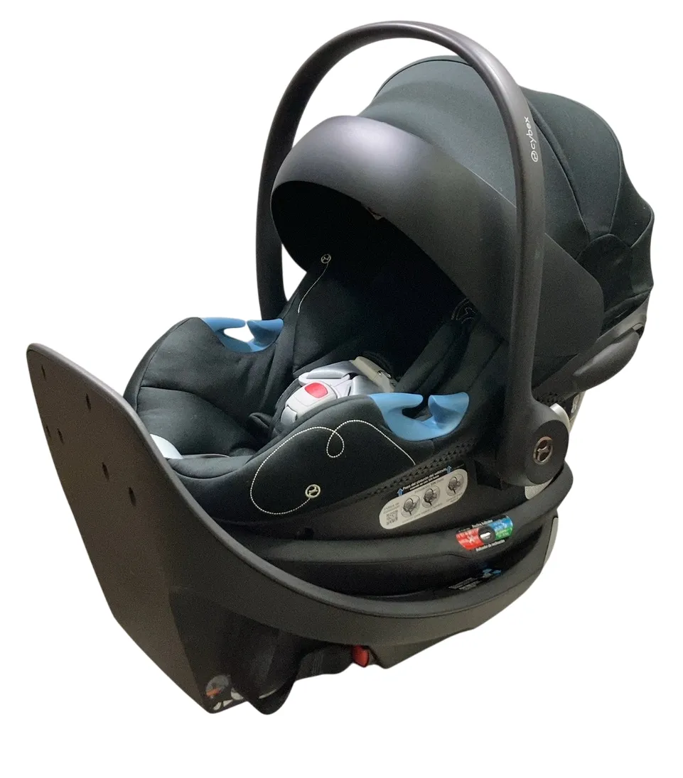 Cybex Eos and Aton G Swivel Travel System, Moon Black, Silver Frame, 2024