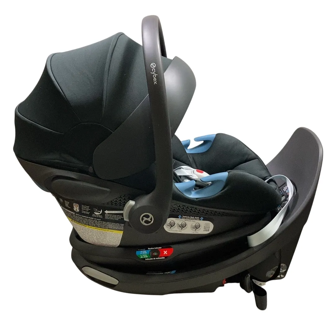 Cybex Eos and Aton G Swivel Travel System, Moon Black, Silver Frame, 2024