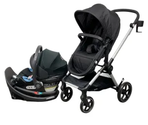 Cybex Eos and Aton G Swivel Travel System, Moon Black, Silver Frame, 2024