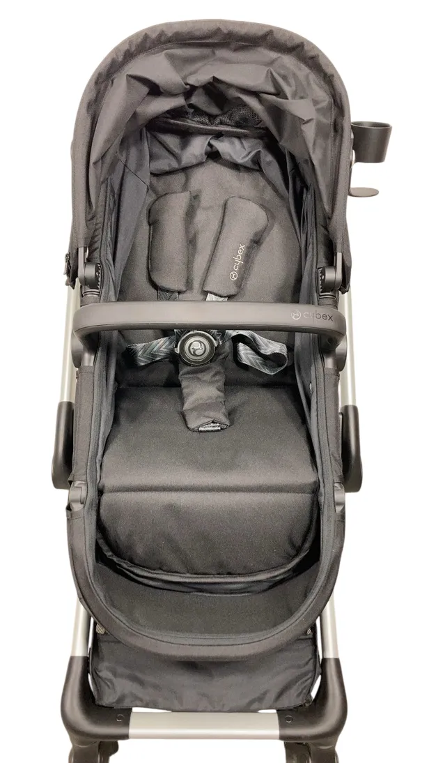 Cybex Eos and Aton G Swivel Travel System, Moon Black, Silver Frame, 2024