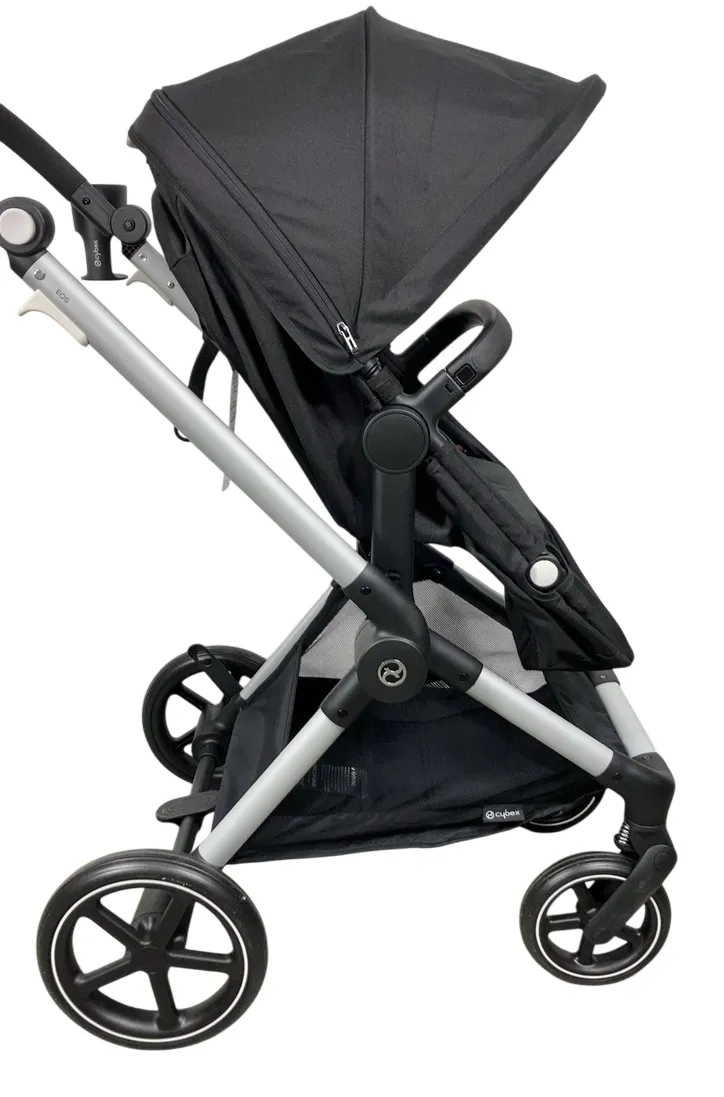 Cybex Eos and Aton G Swivel Travel System, Moon Black, Silver Frame, 2024