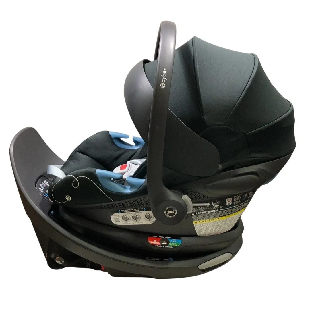 Cybex Eos and Aton G Swivel Travel System, Moon Black, Silver Frame, 2024