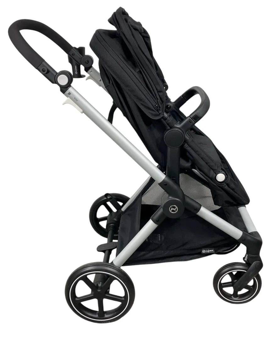 Cybex Eos and Aton G Swivel Travel System, Moon Black, Silver Frame, 2024
