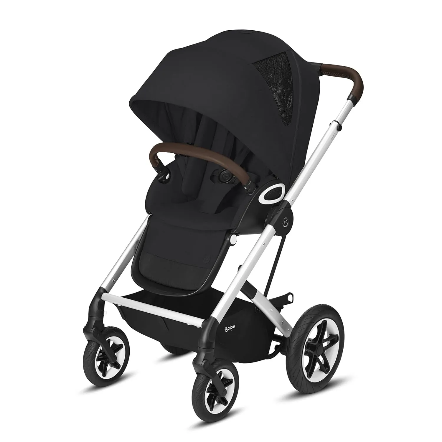 Cybex Talos S Lux Stroller, AllTerrain Wheels, FrontFacing or ParentFacing Seat Positions, OneHand Fold, Multiposition Recline, Deep Black