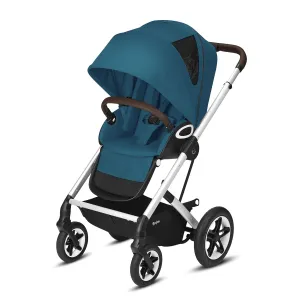 Cybex Talos S Lux Stroller, AllTerrain Wheels, FrontFacing or ParentFacing Seat Positions, OneHand Fold, Multiposition Recline, River Blue