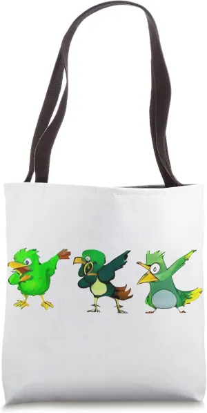 Dabbing Cartoon Birds (AI Generated Art) Funny Meme Humor Tote Bag