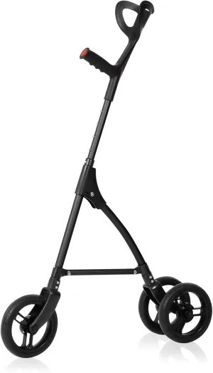 DAILYLIFE Rollator Walker for Seniors & Caregivers - Steerable Cane with 7.5" Wheels, Adjustable Height, Folding Design, Lightweight Aluminum Frame - Black