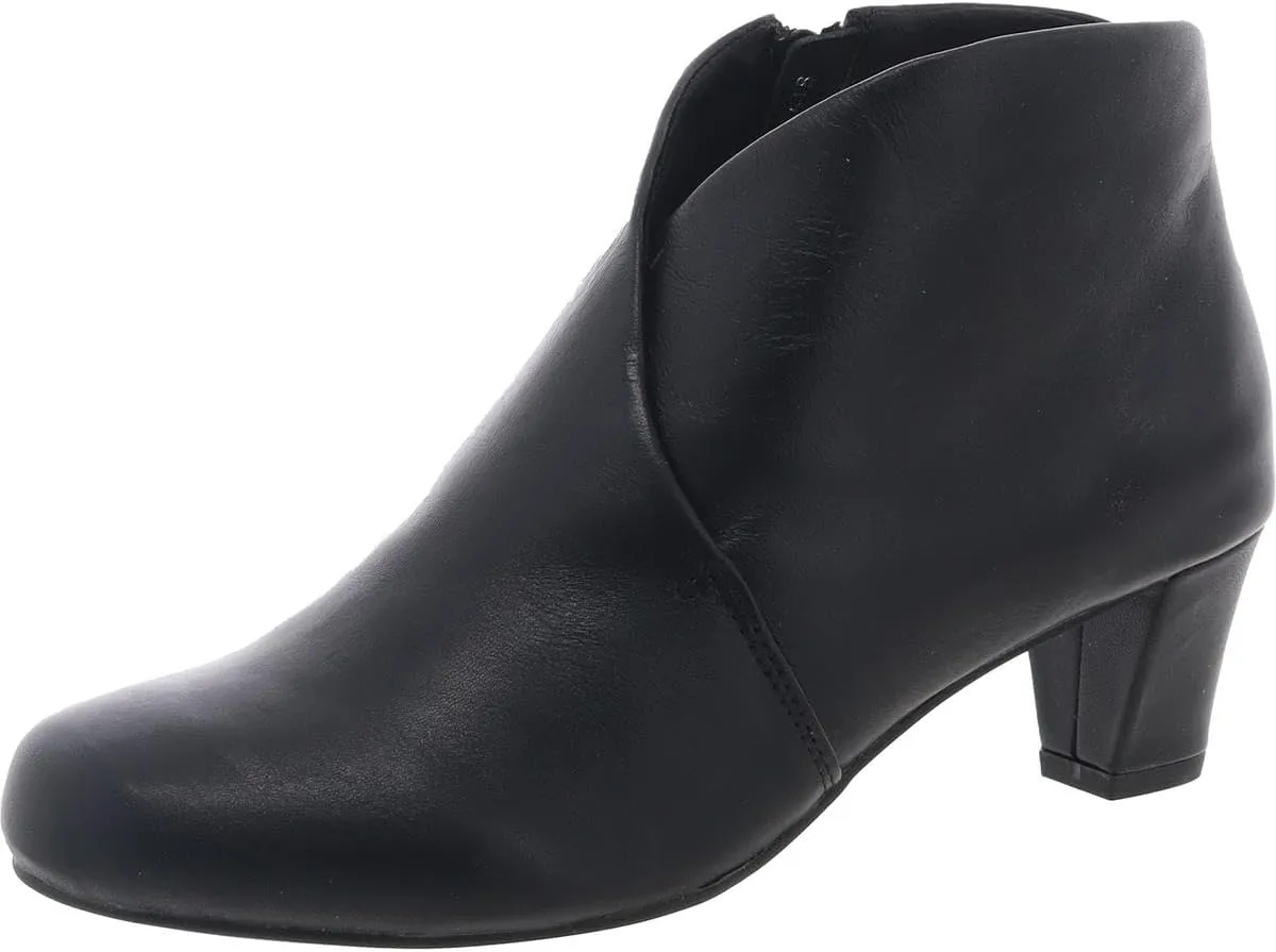 David Tate Womens Zipper Leather Booties