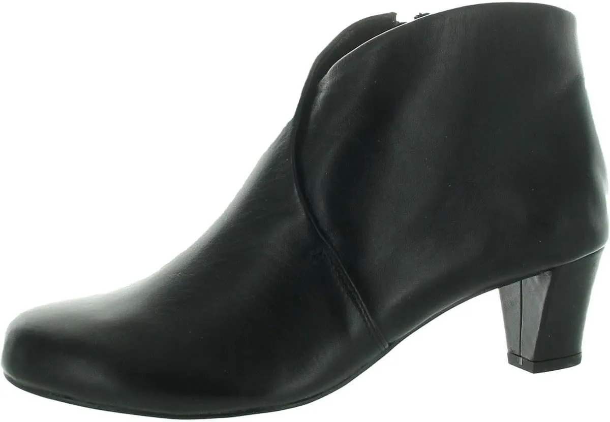 David Tate Womens Zipper Leather Booties