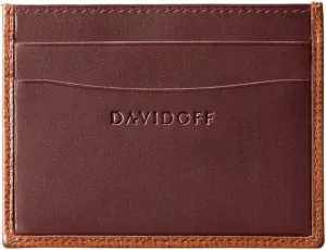 DAVIDOFF Leather Credit Card Holder in Chestnut