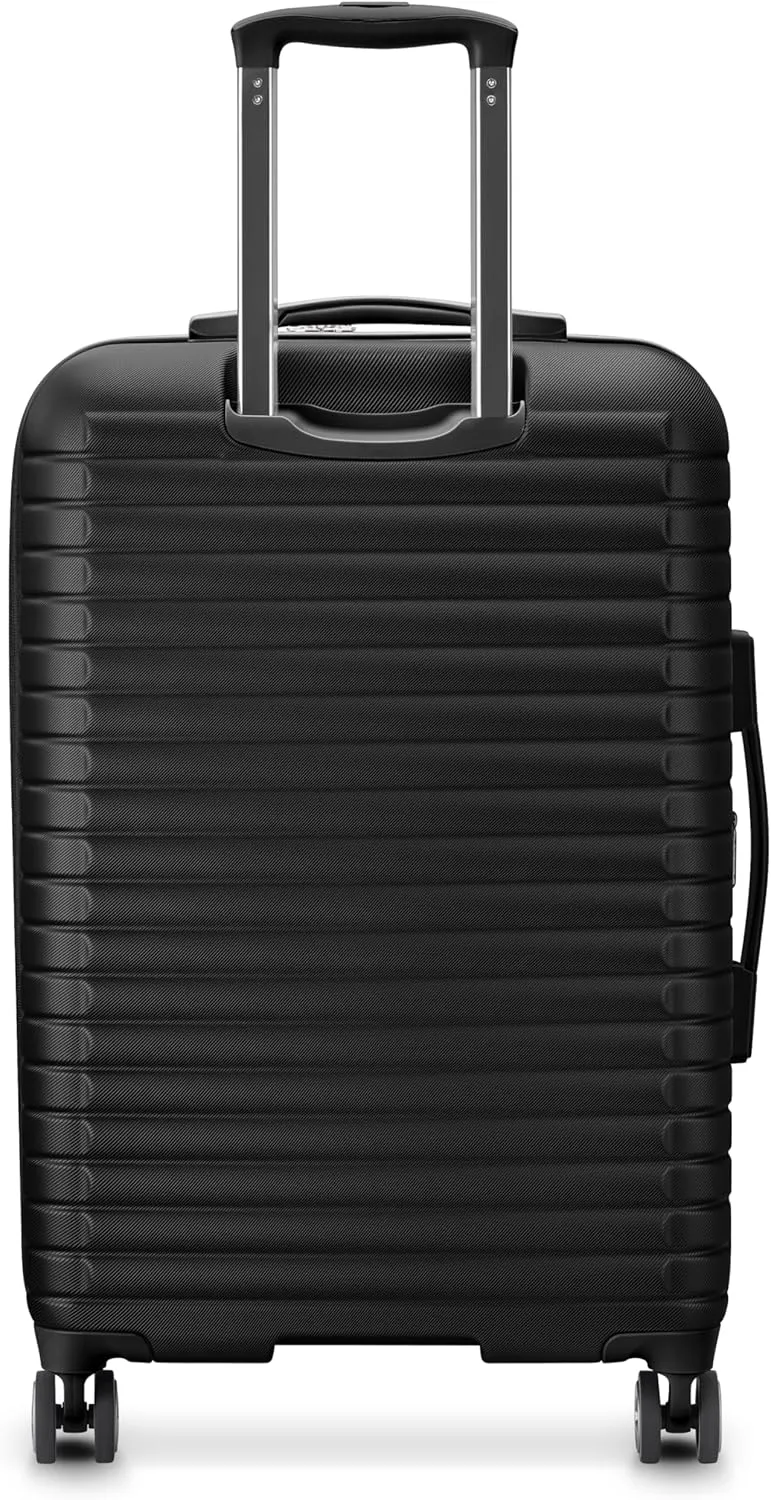 DELSEY PARIS Cruise 3.0 Hardside Expandable Luggage with Spinner Wheels, Black, Checked-Medium 24 Inch