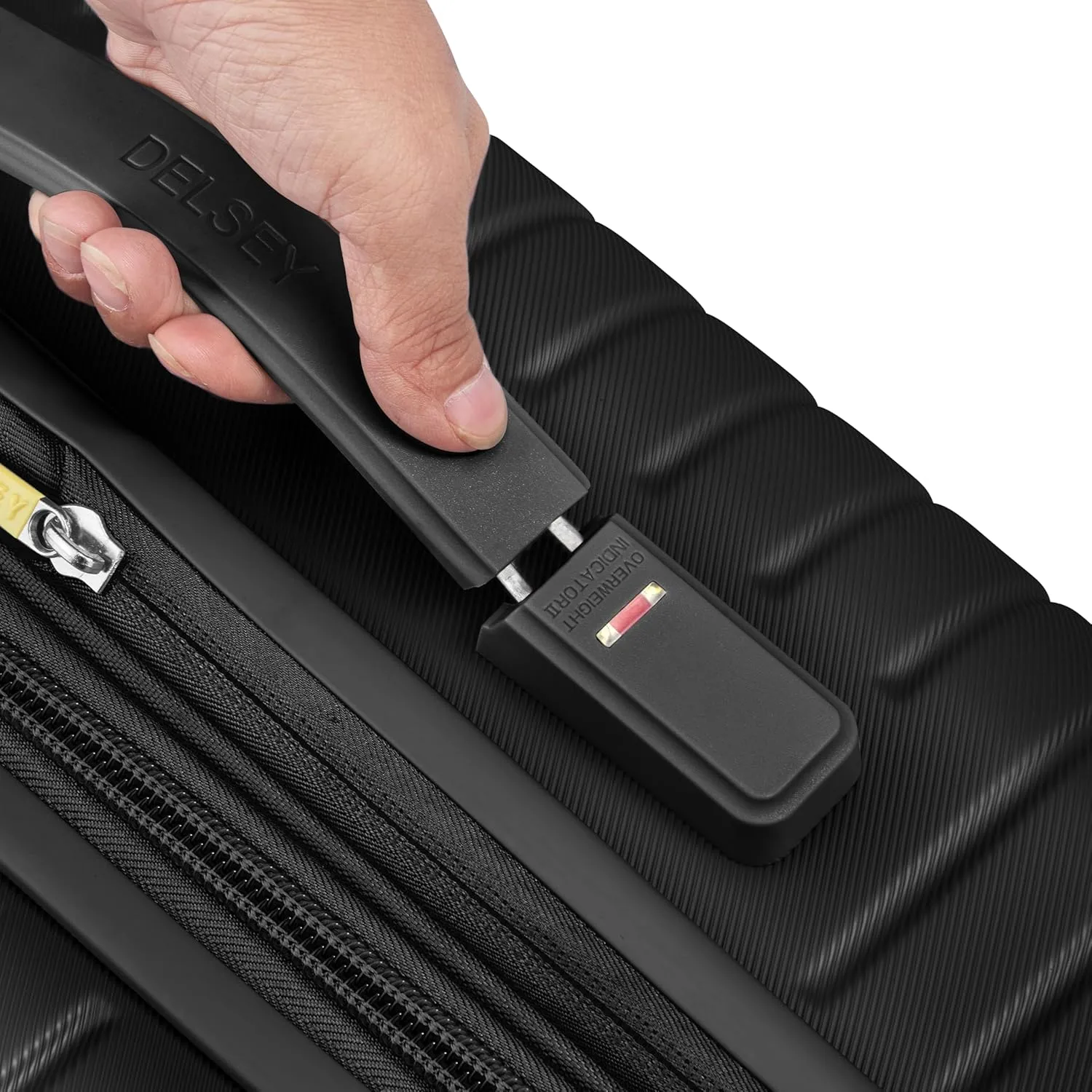 DELSEY PARIS Cruise 3.0 Hardside Expandable Luggage with Spinner Wheels, Black, Checked-Medium 24 Inch