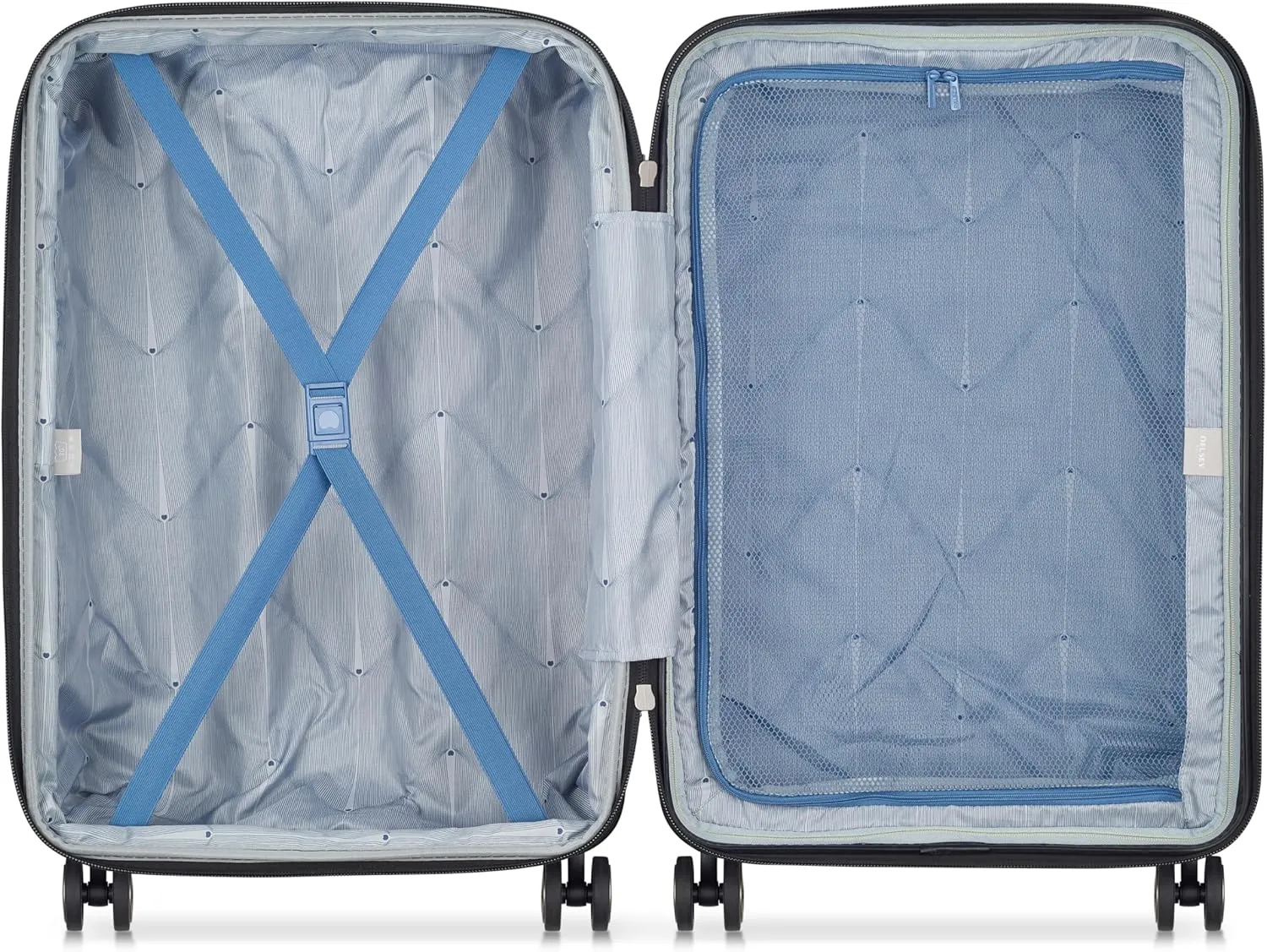 DELSEY PARIS Cruise 3.0 Hardside Expandable Luggage with Spinner Wheels, Black, Checked-Medium 24 Inch