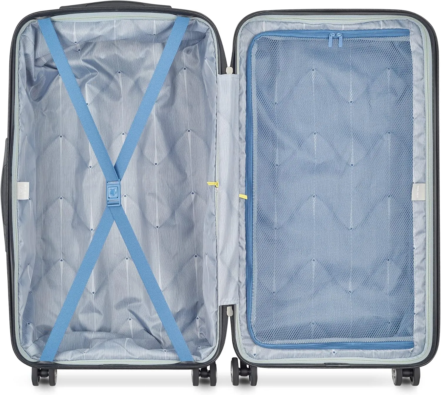 DELSEY PARIS Cruise 3.0 Hardside Expandable Luggage with Spinner Wheels, Blue, Checked 26 Inch Trunk