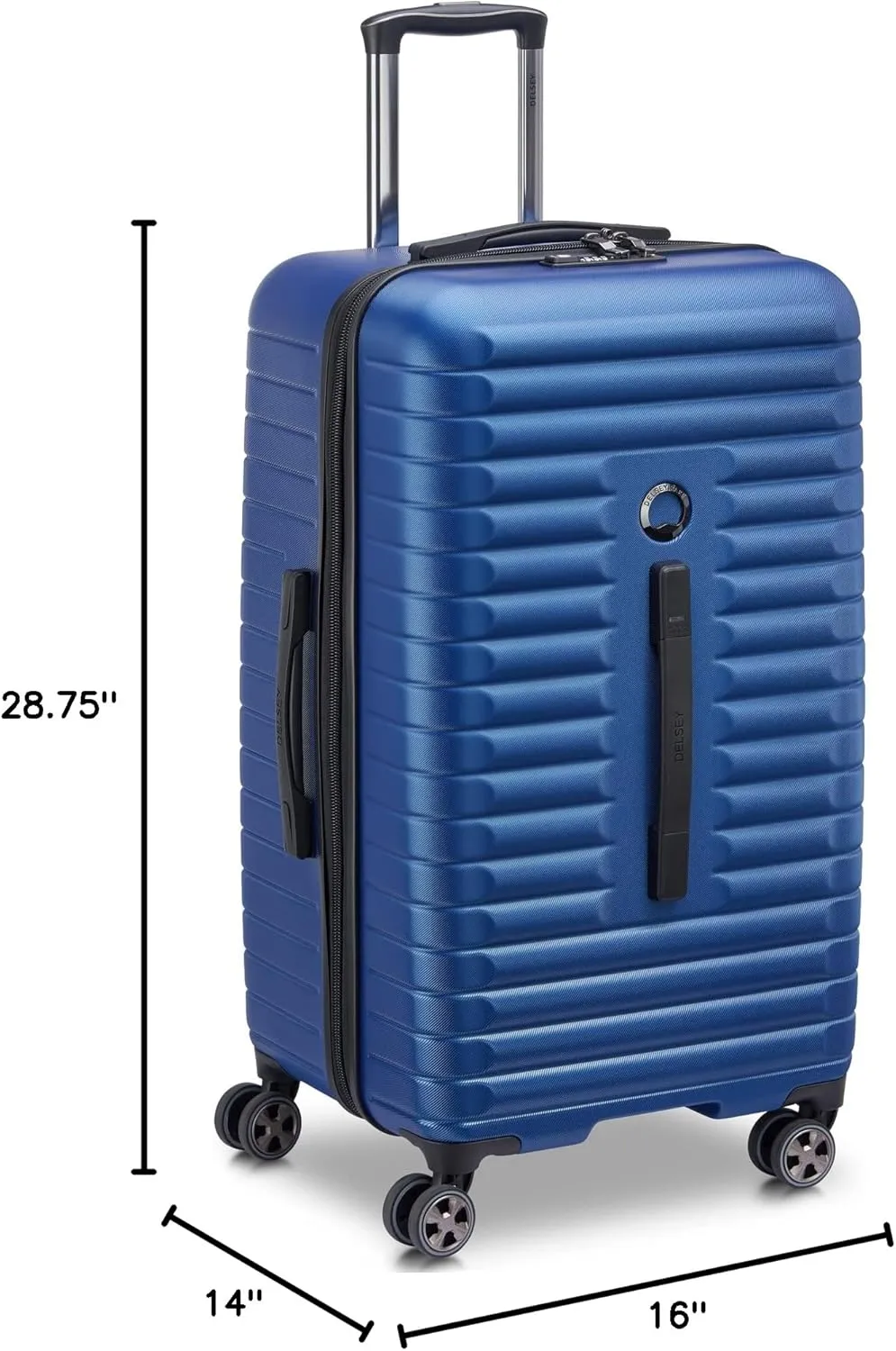 DELSEY PARIS Cruise 3.0 Hardside Expandable Luggage with Spinner Wheels, Blue, Checked 26 Inch Trunk