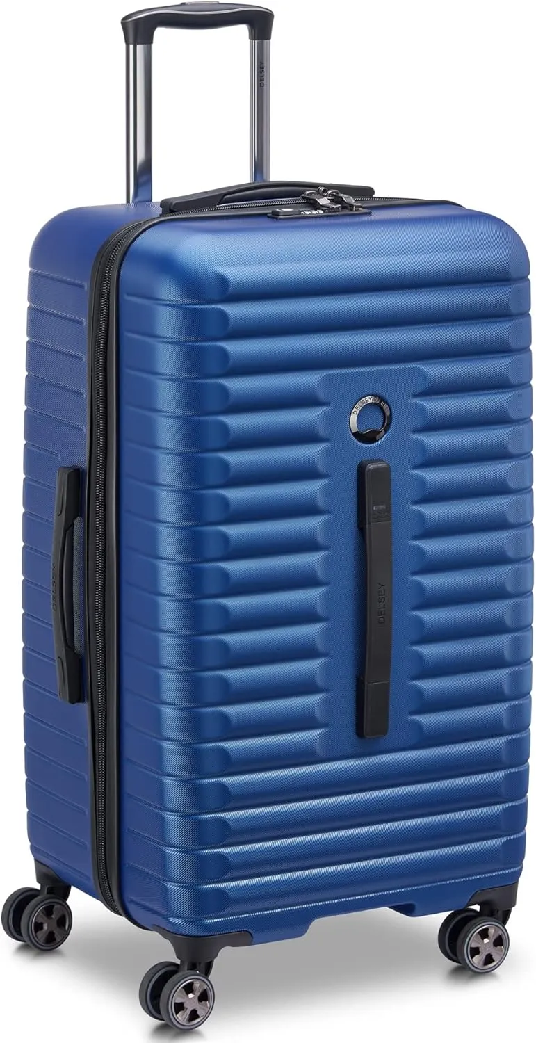 DELSEY PARIS Cruise 3.0 Hardside Expandable Luggage with Spinner Wheels, Blue, Checked 26 Inch Trunk