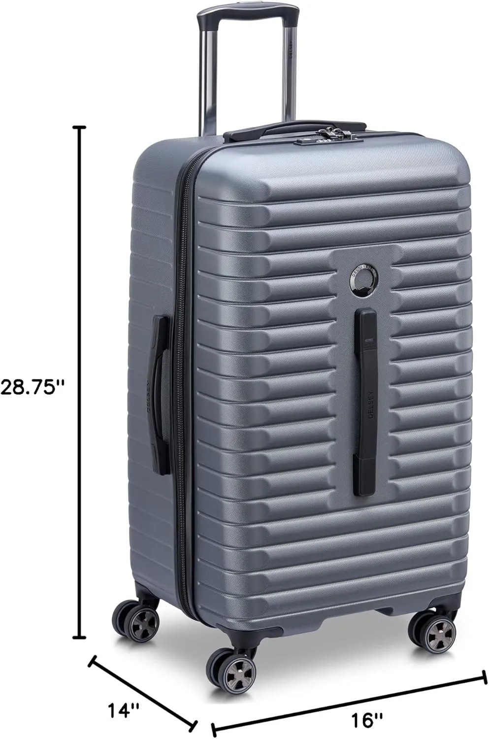 DELSEY PARIS Cruise 3.0 Hardside Expandable Luggage with Spinner Wheels, Graphite, Checked 26 Inch Trunk