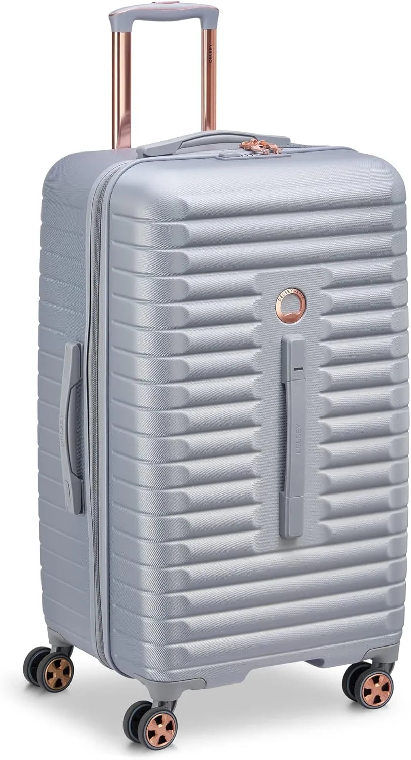 DELSEY PARIS Cruise 3.0 Hardside Expandable Luggage with Spinner Wheels, Platinum, Checked 26 Inch Trunk