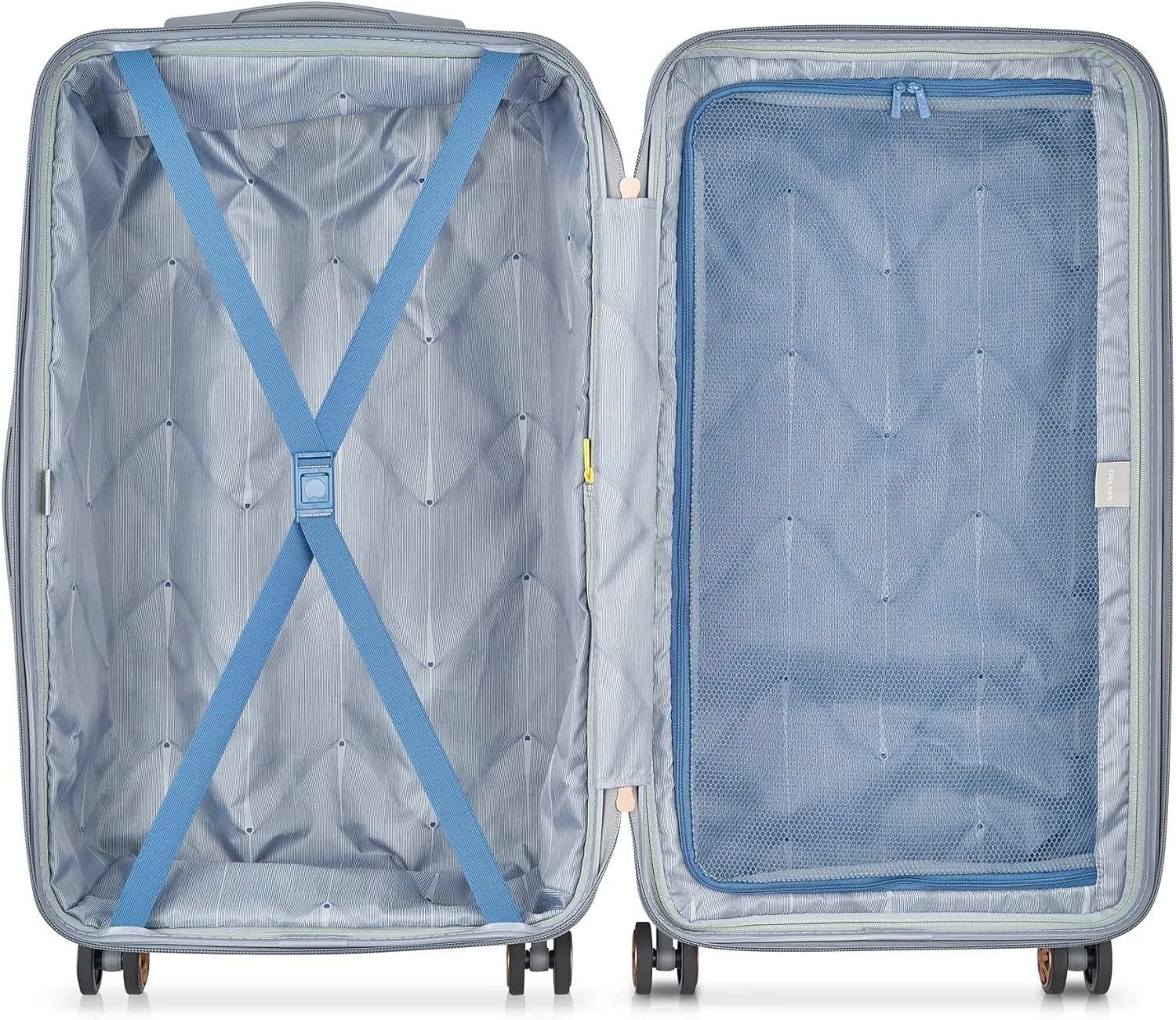 DELSEY PARIS Cruise 3.0 Hardside Expandable Luggage with Spinner Wheels, Platinum, Checked 26 Inch Trunk