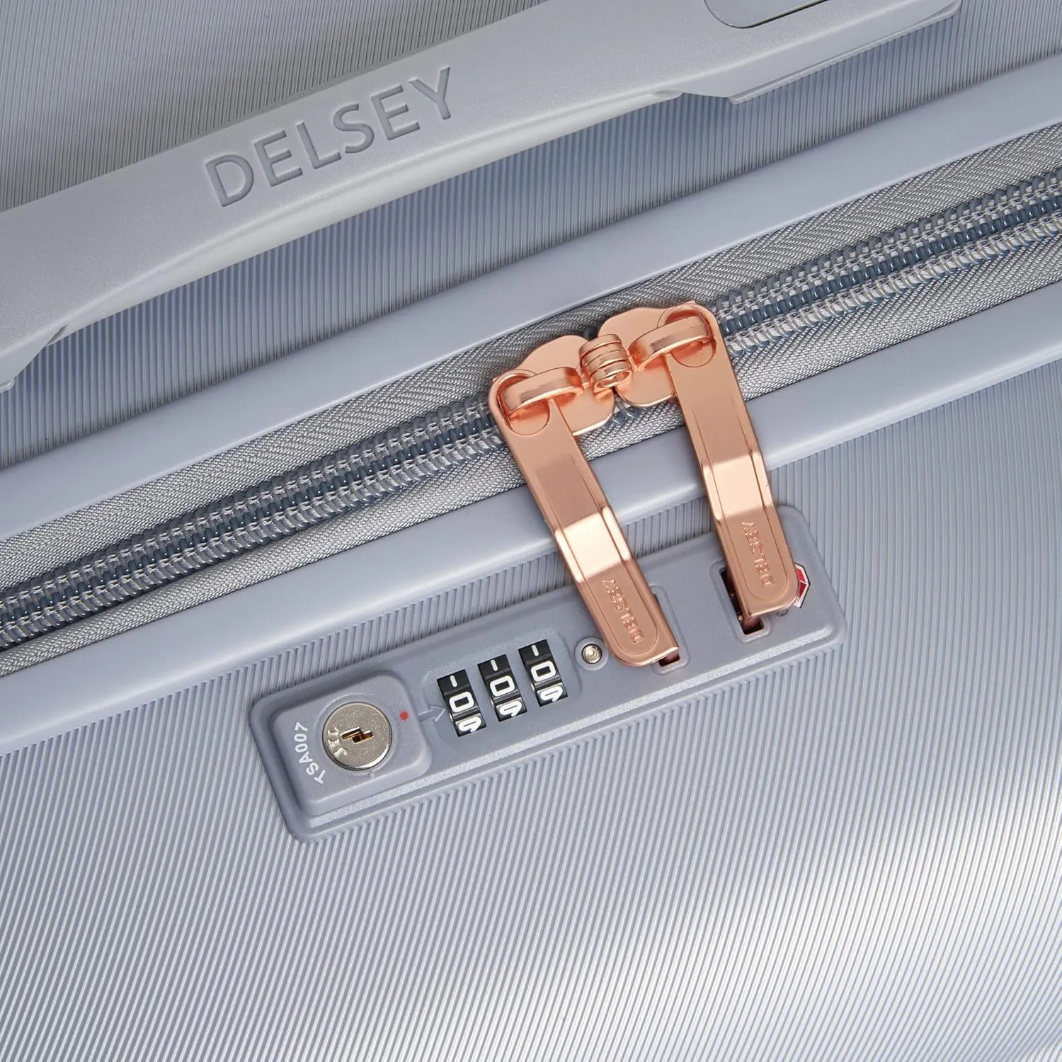 DELSEY PARIS Cruise 3.0 Hardside Expandable Luggage with Spinner Wheels, Platinum, Checked 26 Inch Trunk