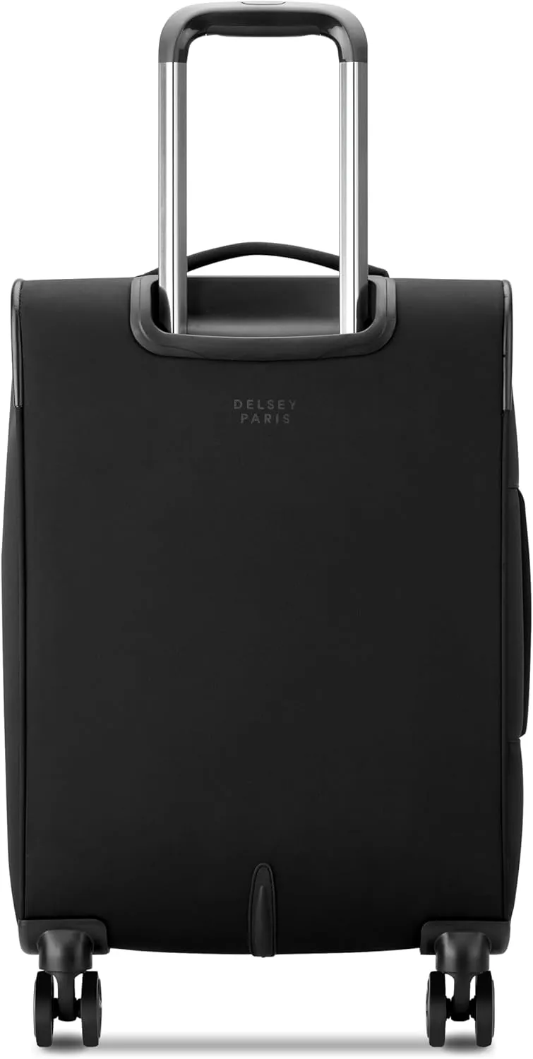 DELSEY Paris Cruise 3.0 Softside Expandable Luggage with Spinner Wheels, Black, Carry On 20 Inch