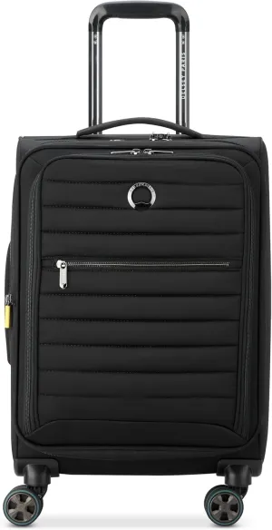 DELSEY Paris Cruise 3.0 Softside Expandable Luggage with Spinner Wheels, Black, Carry On 20 Inch