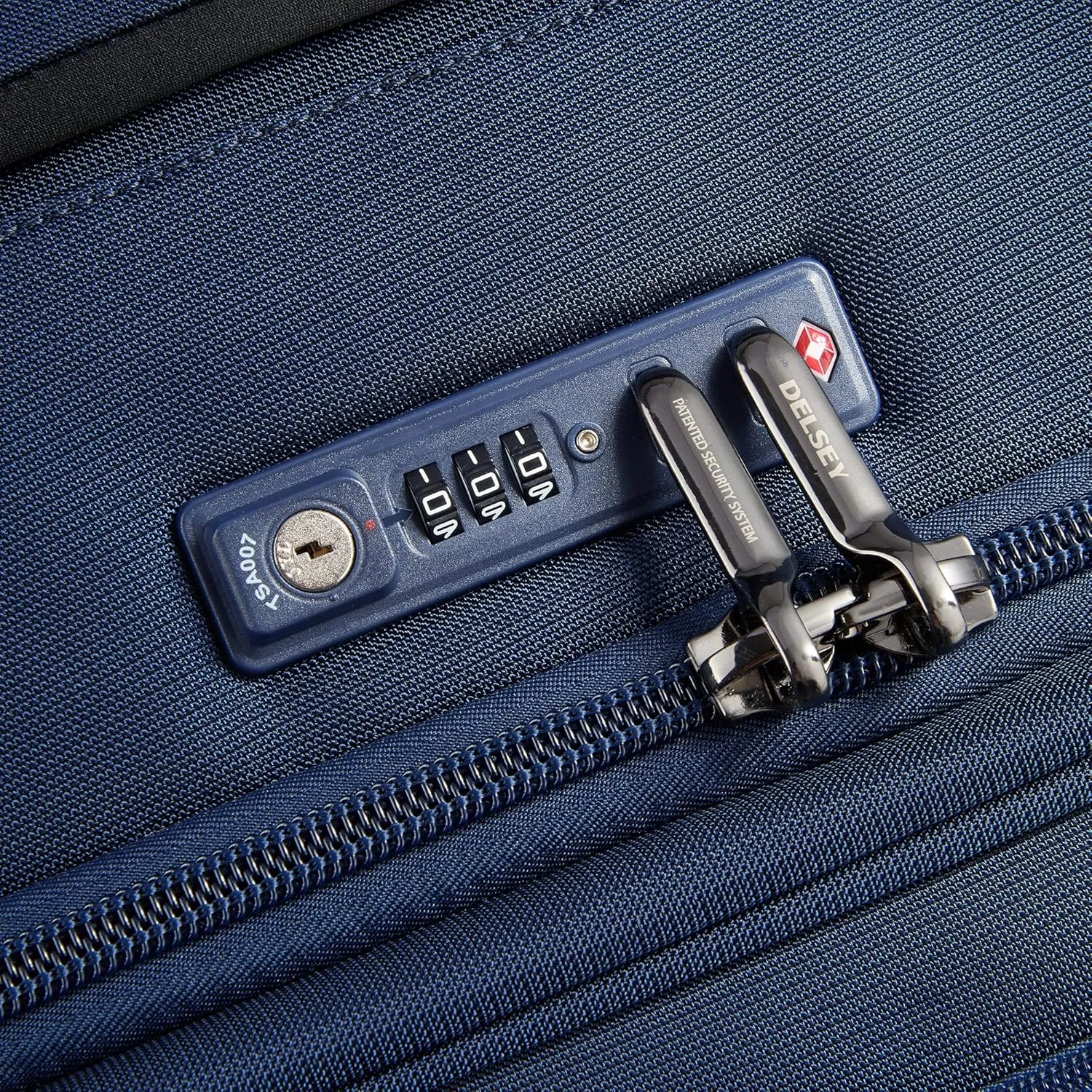 DELSEY PARIS Helium DLX Softside Expandable Luggage with Spinner Wheels, Navy Blue, 3 Piece Set (20/25/29)