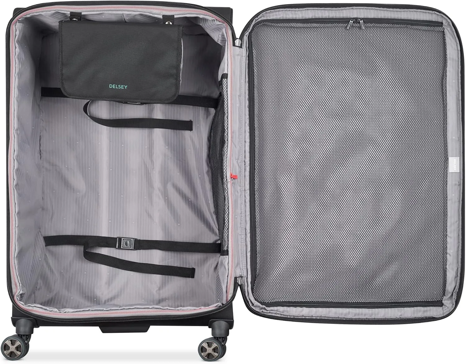 DELSEY PARIS Helium DLX Softside Expandable Luggage with Spinner Wheels, Navy Blue, 3 Piece Set (20/25/29)