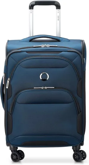 DELSEY PARIS Sky Max 2.0 Softside Expandable Luggage with Spinner Wheels, Blue, Carry-on 21 Inch