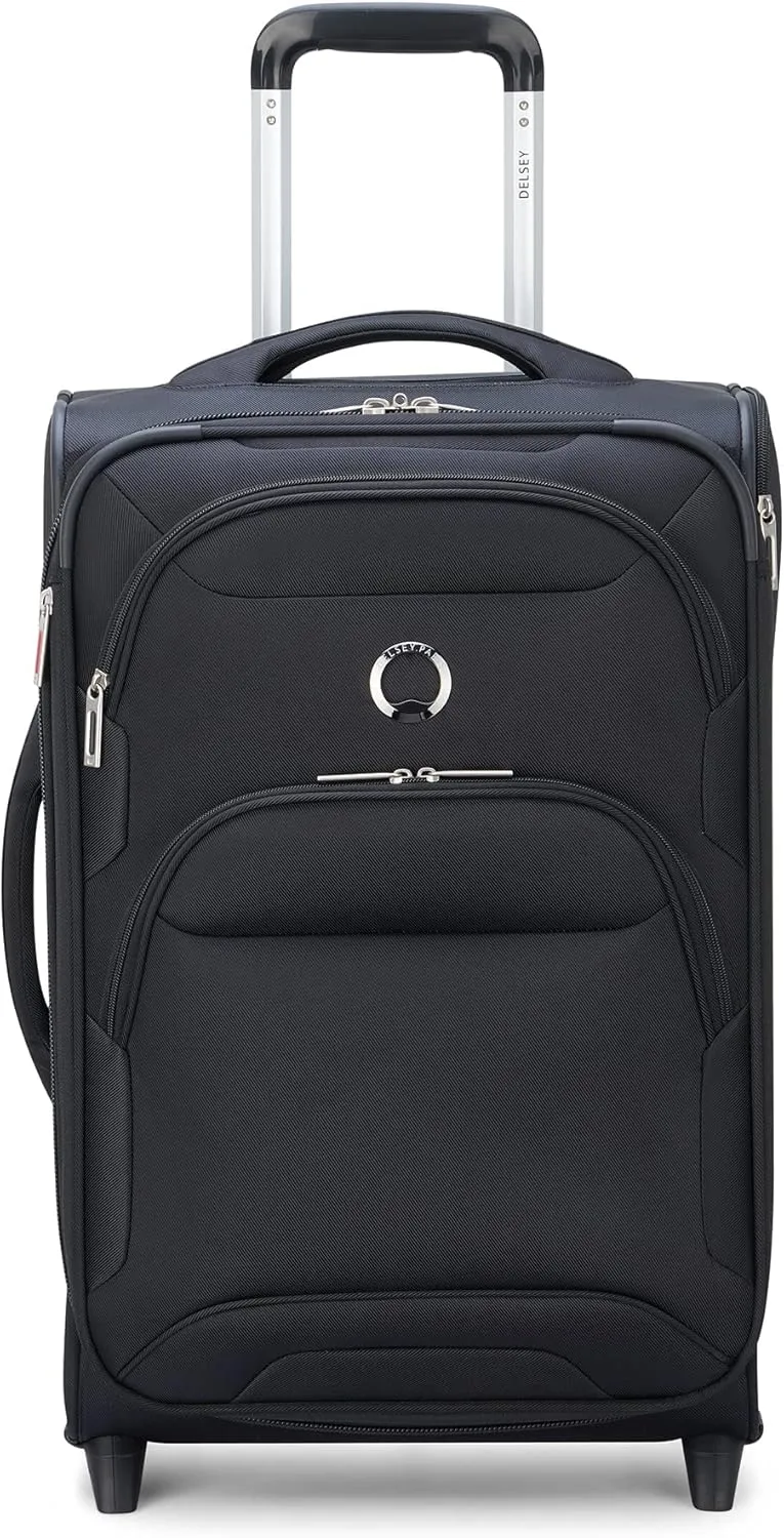 DELSEY PARIS Sky Max 2.0 Softside Expandable Luggage with Two Wheels, Black, Carry-on 21 Inch