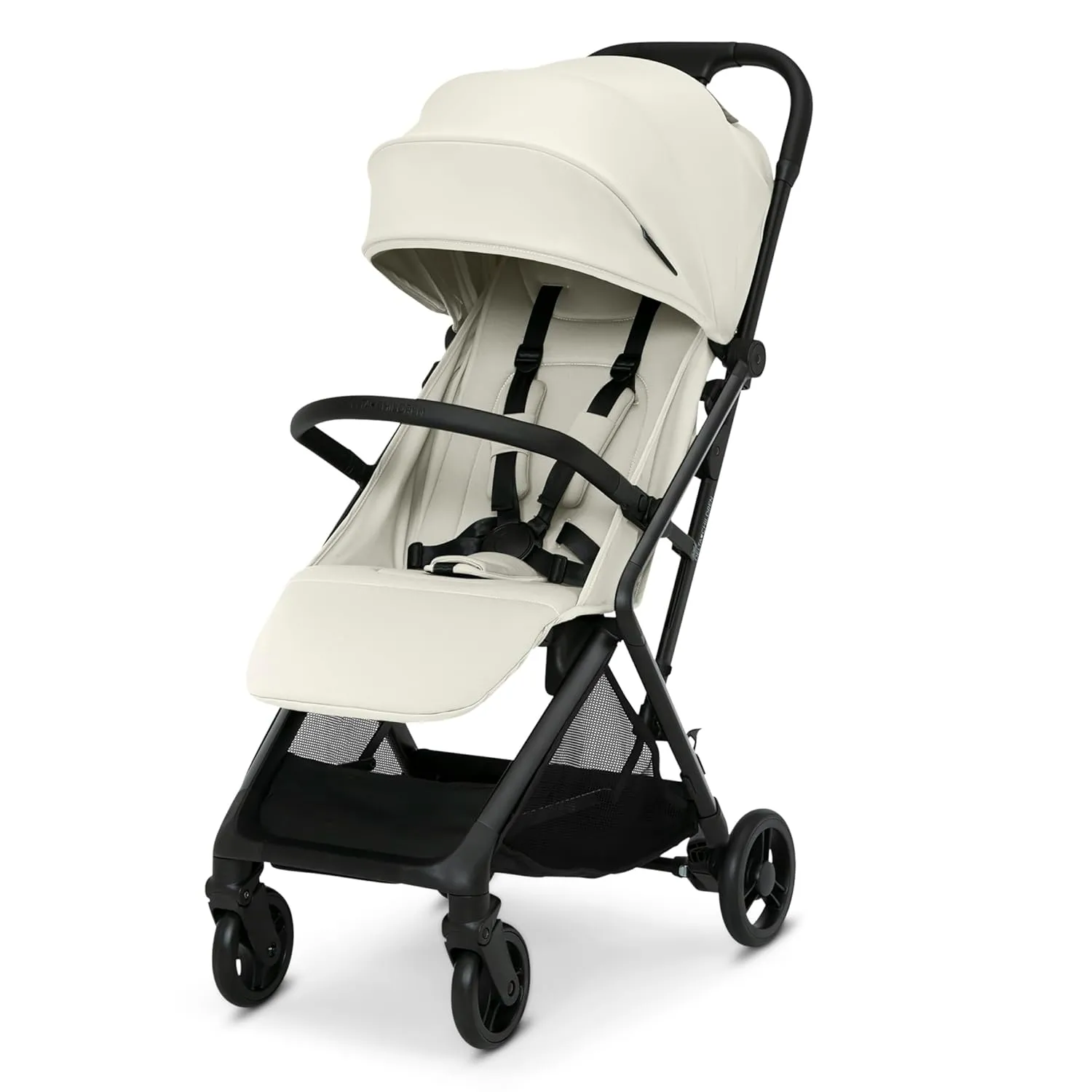 Delta Children Icon Ultra Compact Lightweight Everyday & Travel Stroller - One-Hand Fold - Only 15.6 Pounds - Fits in Overhead Compartments - Greenguard Gold Certified - Multi-Position Recline, Cream