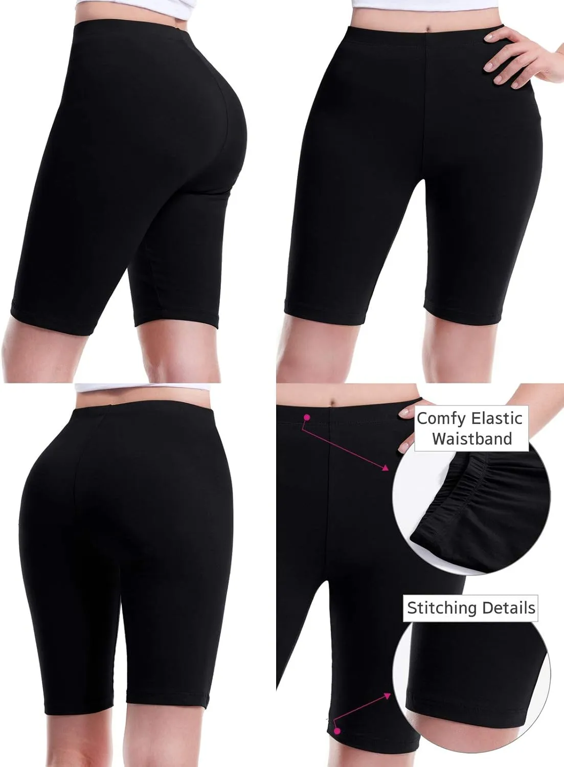 Design by Olivia Women's Basic High Waisted Active Yoga Soft Biker Shorts