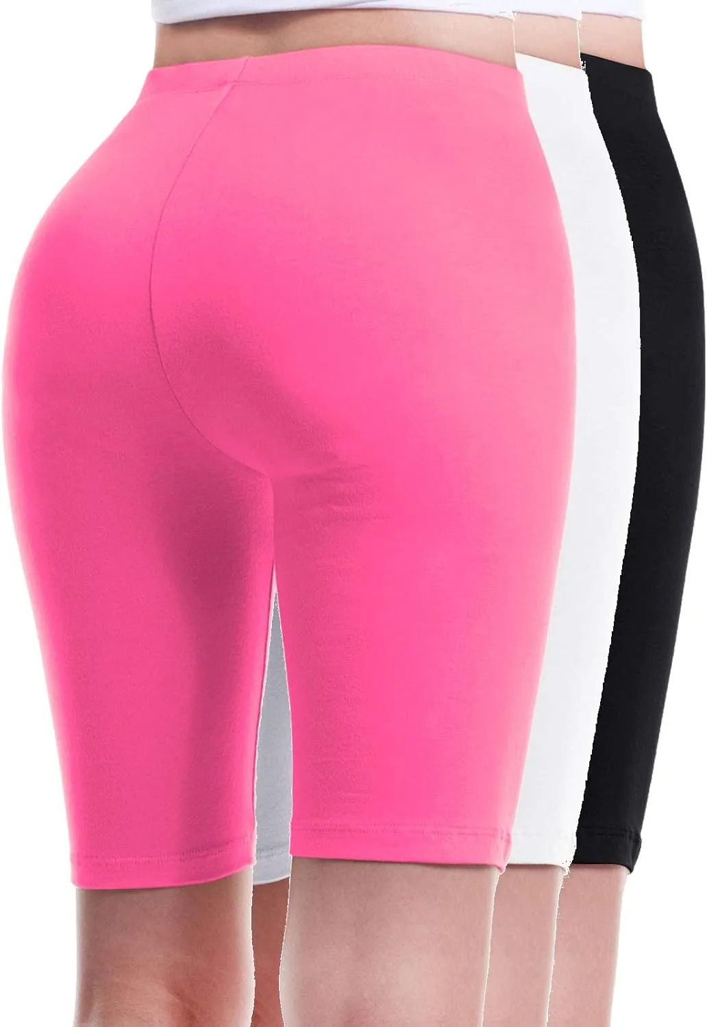 Design by Olivia Women's Basic High Waisted Active Yoga Soft Biker Shorts
