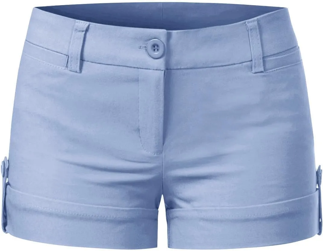 Design by Olivia Women's Body Enhancing Comfort Modern City Cuffed Short with Pockets